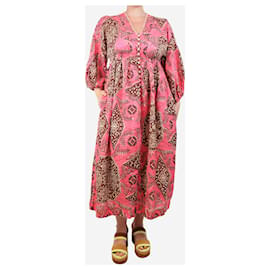 Robe maxi imprimée rose et marron - taille UK 12 - Zimmermann