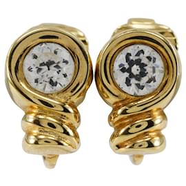 Pendientes vintage de Dior chapados en oro con strass