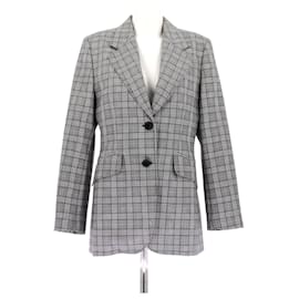 Miu Miu Wollblazer in Grau Kariert