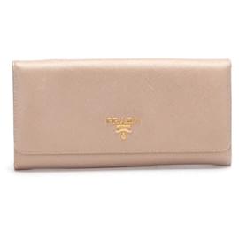 Cartera larga de cuero Saffiano Prada
