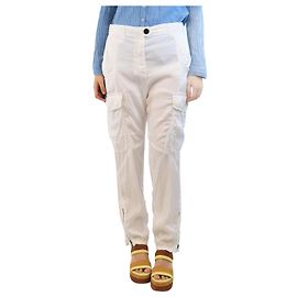 Acne White lightweight combat trousers - size UK 12
