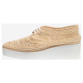 Robert Clergerie Scarpe stringate in rafia intrecciata neutra - taglia EU 39,5