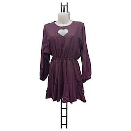 Aubergine ausgestelltes Kleid Desigual Größe xl