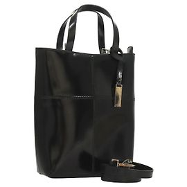 Borsa a mano GUCCI Smalto 2 vie Nero Oro 000 2113 0553 Auth ti3137