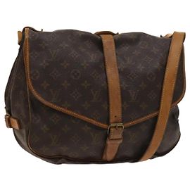 LOUIS VUITTON Bolsa de Hombro Monogram Saumur 35 M42254 LV Auth bs26029