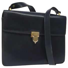 Céline Borsa a Spalla CELINE in Pelle Blu Navy Oro Auth 126159