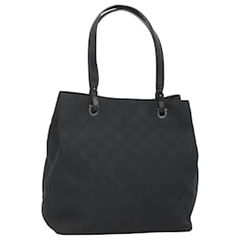 Gancini Tote Bag aus schwarzem und silbernem Canvas von Salvatore Ferragamo Auth BA3107