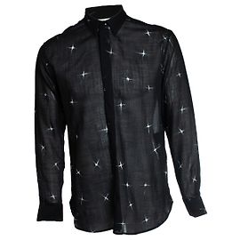 Saint Laurent, camisa transparente con estampado de estrella negra 2018