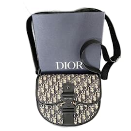 Borsa a tracolla Dior Gallop grande modello blu navy tela