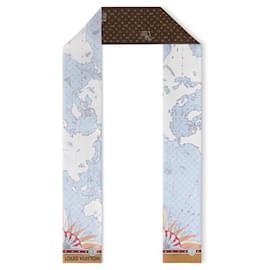 Louis Vuitton Map Bandeau Sciarpa in Seta Multicolore