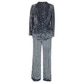 Blazer et pantalon en velours imprimé à double boutonnage Chiana de Diane von Furstenberg en viscose multicolore