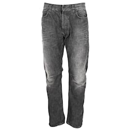 Jeans dritti Balmain in denim grigio