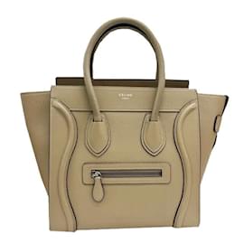 Bolsa de mão em couro Celine Luggage Micro Shopper - Céline