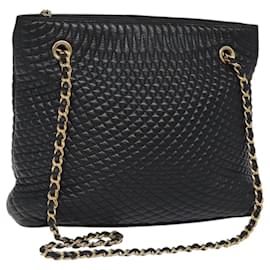 Borsa a spalla BALLY in pelle nera e oro Auth BA2785 - Bally