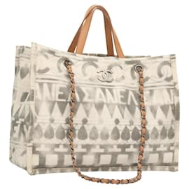 Borsa Tote in Canvas CHANEL Chain 2way Grigia CC Auth 125976