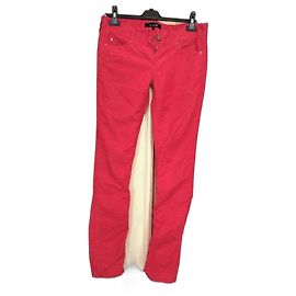 Calças Isabel Marant U Turn de veludo vermelho