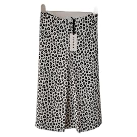 Saia midi VIVETTA com estampa floral branca e preta - Autre Marque