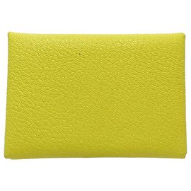 Hermès Monedero de cuero Hermes Calvi Duo