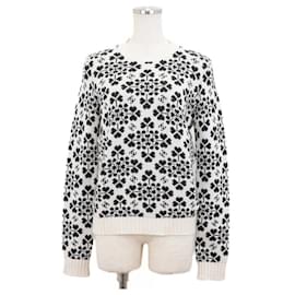 Chanel Kaschmirpullover, Herz-Klee-Muster, Rundhals, Größe 36
