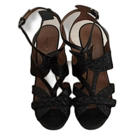 Sandali Alaïa in pelle nera