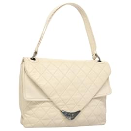 CHANEL Borsa a Spalla Matelassé in Pelle di Agnello Bianca CC Auth 126364