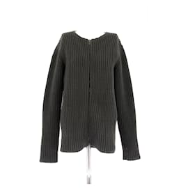 Lanvin Wollcardigan in Khaki mit Reißverschluss