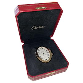 Cartier referee 3111 18k Alarm Clock Baignoire Travel Rose Gold Plated