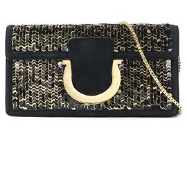 Borsa clutch in pelle nubuck nera Salvatore Ferragamo