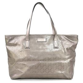 Borsa Gucci GG Stampata in Marrone Metallico
