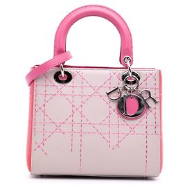 Dior Rosa Medio Tricolore Pelle di Pecora Macrocannage Cucito Lady Dior