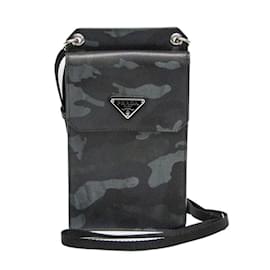 Pochette a spalla camouflage Saffiano di Prada