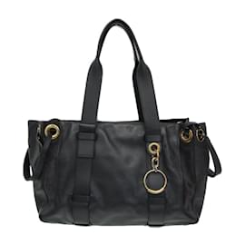 Chloé Tote Bag aus dunkelblauem Leder und Wildleder