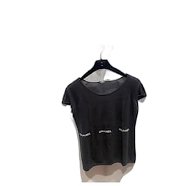 Top Chanel Blanco y Negro de Algodón Talla 36