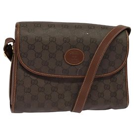GUCCI GG Canvas Schultertasche Braun Gold 001 14 0712 Auth ep8705