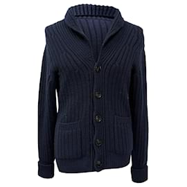 Tom Ford Strickjacke mit Schalkragen aus marineblauem Kaschmir