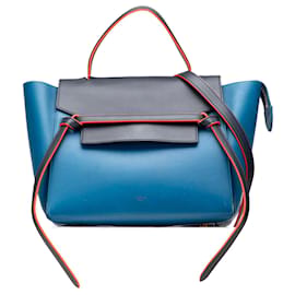 Borsa a cintura mini tricolore in pelle di vitello liscia Celine Blue - Céline