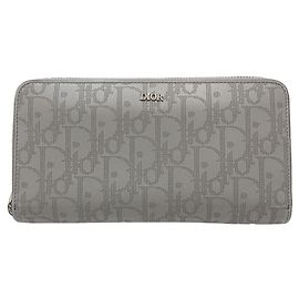 Cartera Larga con Cremallera Dior Oblique Gris