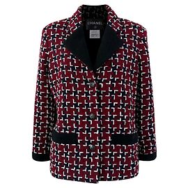 Chanel Coco Brasserie Jacke aus Burgunder-Tweed 42 FR