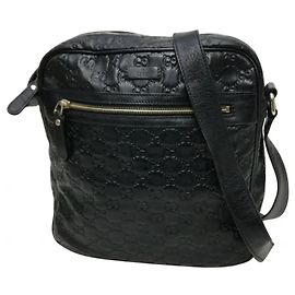 Bolsa de ombro Gucci feita de couro Guccissima preto