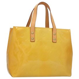 LOUIS VUITTON Monogram Vernis Reade PM Bolsa de Mano Beige M91334 LV Auth BA2895