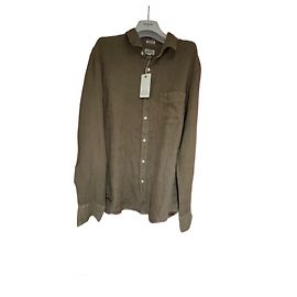 Camicia Hartford in lino marrone khaki XL