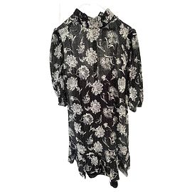 The Kooples Black and White Floral Viscose Dress