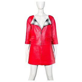 Chanel Karmesinroter Visionärledermantel 11K$ 38