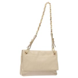 Prada Borsa a spalla in pelle beige Auth kk506