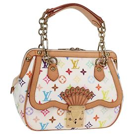 LOUIS VUITTON Bolsa Gracie MM Monograma Multicolor Blanco M92590 LV Auth 121499SV