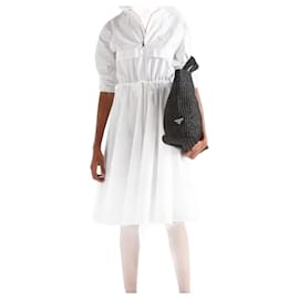 Vestido Prada de algodón blanco con capucha
