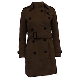 Cappotto doppiopetto in lana beige di Burberry