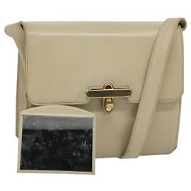 Borsa a Spalla GUCCI in Pelle Crema Oro Auth am8665