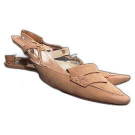 Tod's Wildleder Mokassins Beige hinten offen