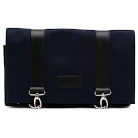 Clutch organizer da viaggio in feltro blu Dior